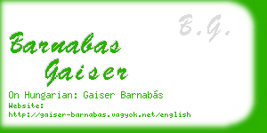 barnabas gaiser business card